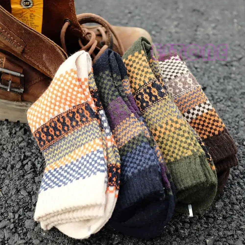4Pair Mens Soft Thick Angora Cashmere Casual Rabbit Wool Blend Warm Winter Socks 4