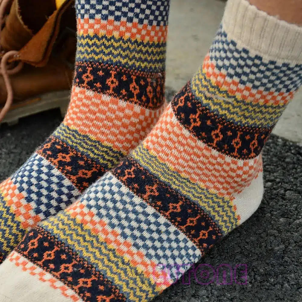 4Pair Mens Soft Thick Angora Cashmere Casual Rabbit Wool Blend Warm Winter Socks 6