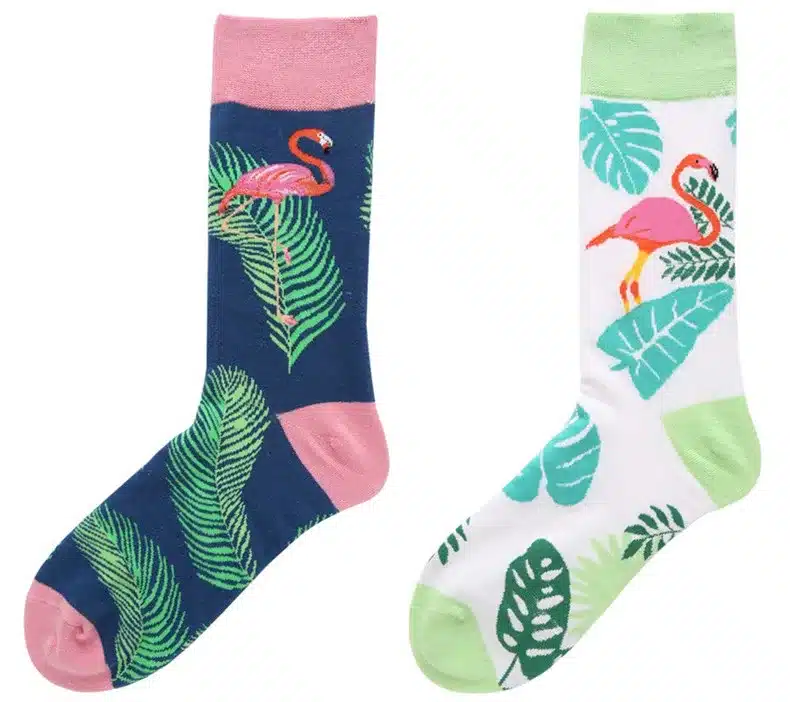 Brand Quality Mens Happy Socks Combed Cotton Flamingo Carton 7colors Funny Socks Autumn Winter Crew Casual Men compression socks 2