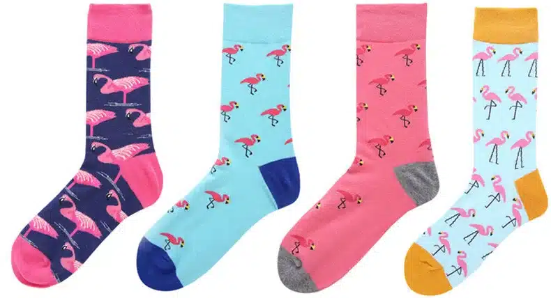 Brand Quality Mens Happy Socks Combed Cotton Flamingo Carton 7colors Funny Socks Autumn Winter Crew Casual Men compression socks 5