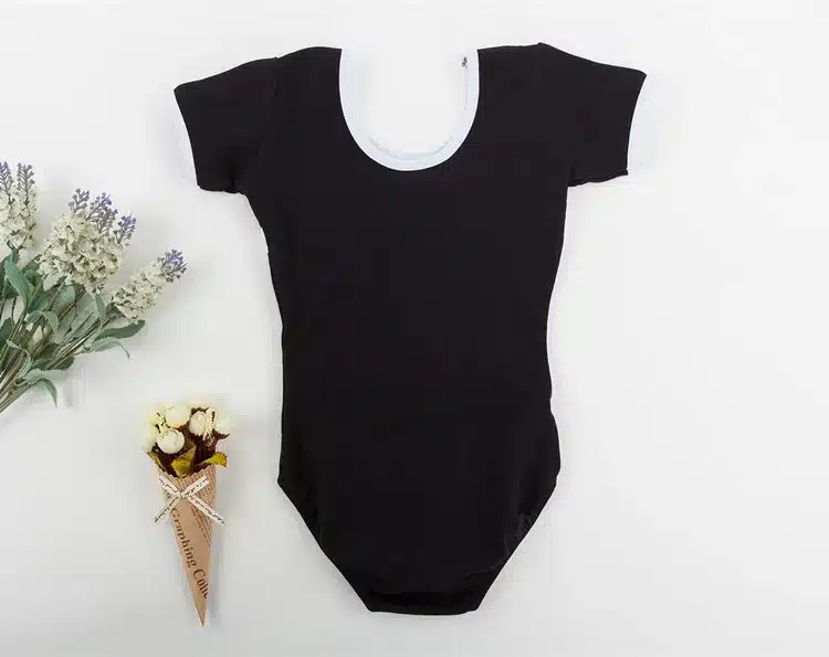 Cotton Short Sleeves Girls Leotards Ballet Dance Bodysuit Kids Gymnastics Dance Leotard pink black Ballerina Outfit 9