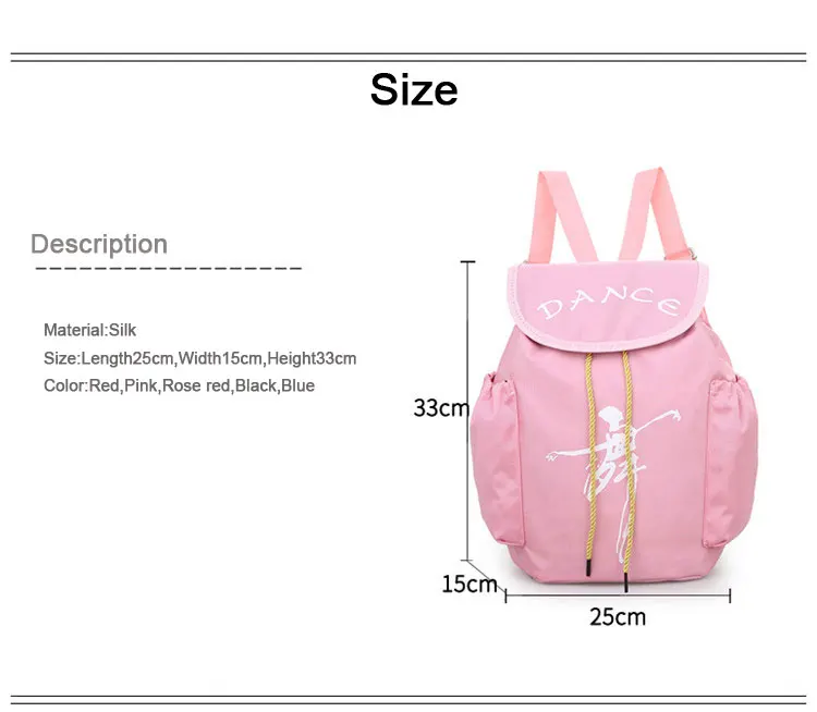 Child Kids Pink ballet bag Backpack Waterproof canvas Ballet Dance Bags Pink Ballerina Ballet GiftAS8658 11