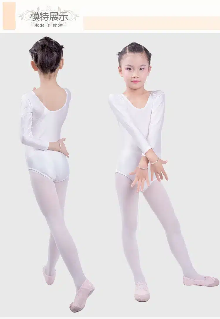 Children Long Sleeved Gymnastics Justaucorps Dance Costumes For Girls Leotard Ballet Costumes 13