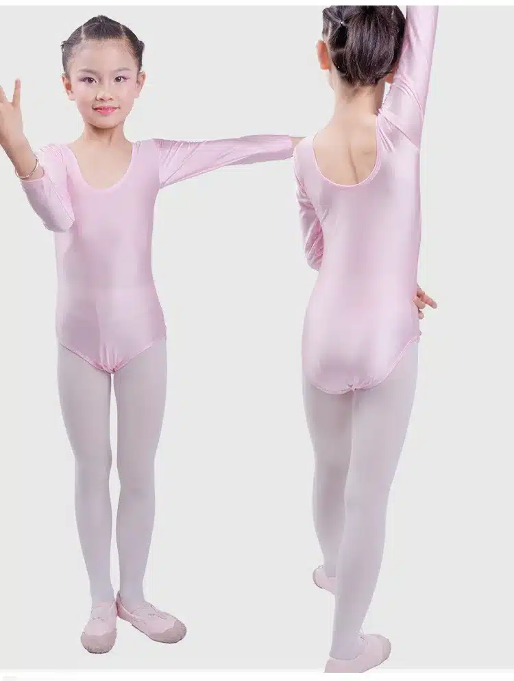 Children Long Sleeved Gymnastics Justaucorps Dance Costumes For Girls Leotard Ballet Costumes 16