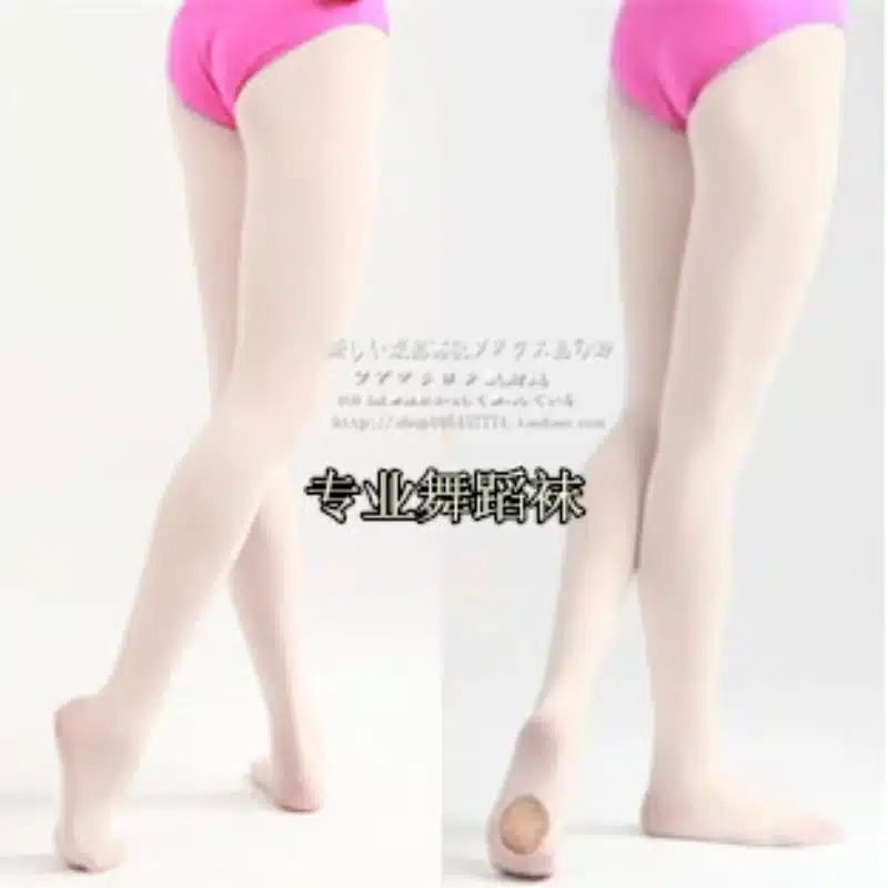 Ruoru New Arrival Professional Kids Children Girls Soft Pink Nude Ballet Dance Tights White Ballet Leggings Pantyhose with Hole 11