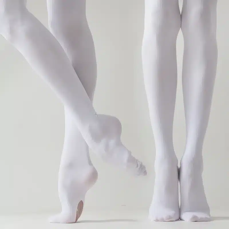 Ruoru New Arrival Professional Kids Children Girls Soft Pink Nude Ballet Dance Tights White Ballet Leggings Pantyhose with Hole 13