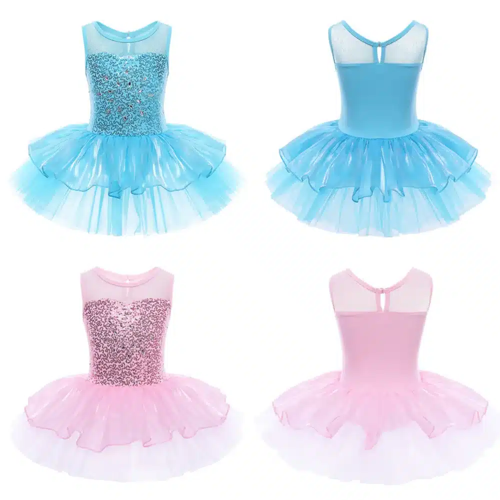 Professional Ballet Tutu Dress for Kids Girls Sequined Dress Dancewear Gymnastic Ballet Leotard Formal Dancing Dresses 9