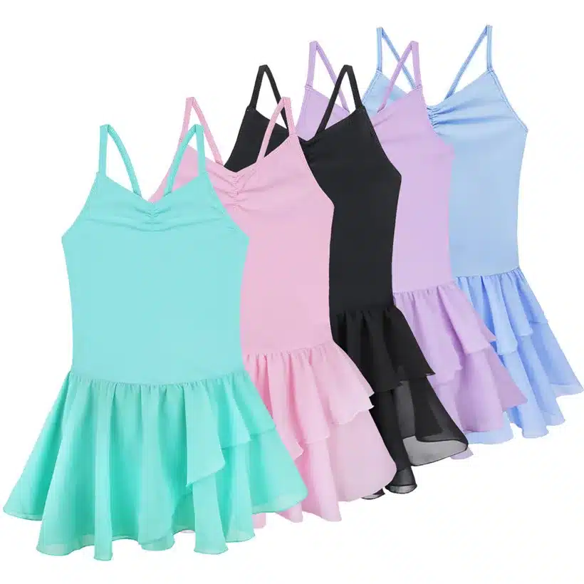 iiniim Kids Teenager Spaghetti Strap Ballet Dancer Gymnastics Leotard Dance Tutu Dress for Girls Ballerina Class Dancewear 9