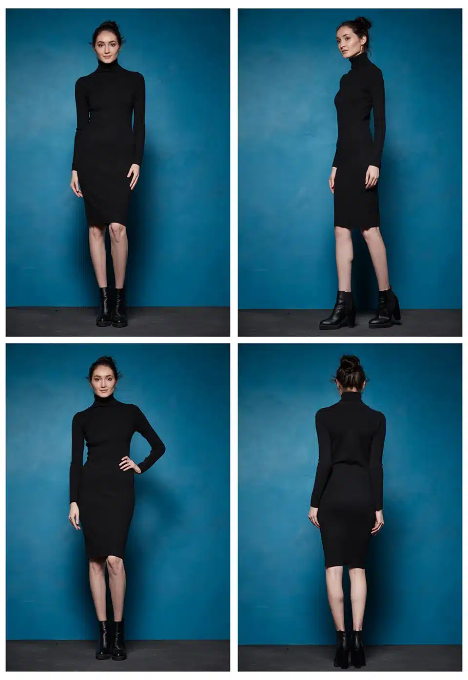 GLO-STORY 2018 Winter Women Basic Turtleneck Sweater Dress Solid Bodycon Sexy Party Dress Elegant Vestidos for Female WYQ-7628 8