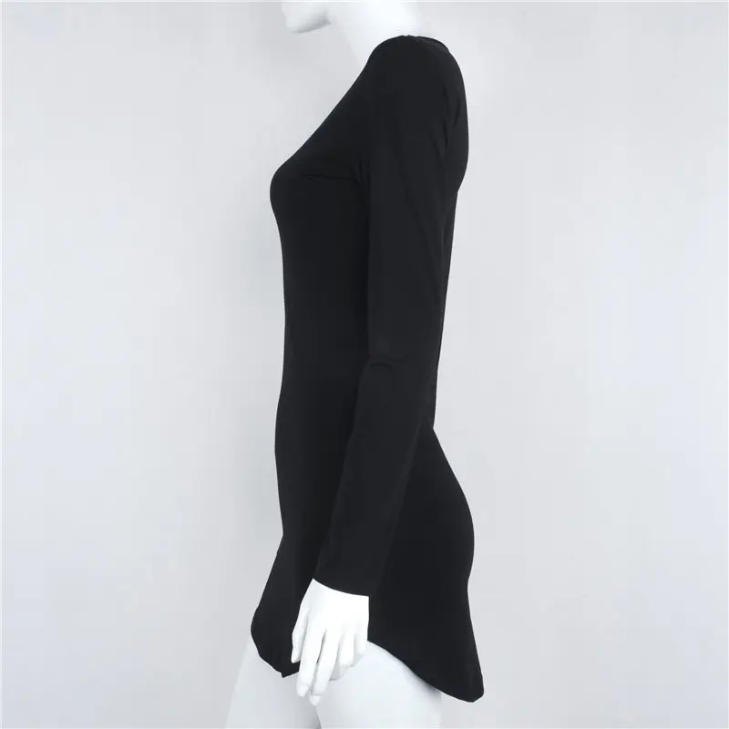 2018 Brand Winter Women Dress Little Black White Short Party Robe Sexy Bodycon Long Sleeve Cotton Casual Vestidos D0745 26