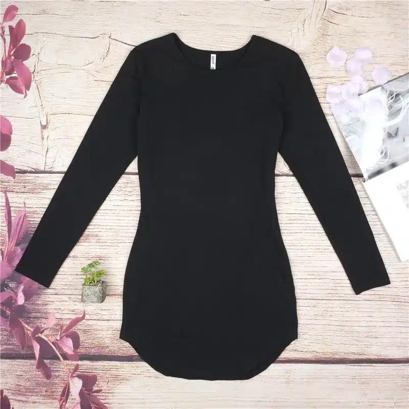2018 Brand Winter Women Dress Little Black White Short Party Robe Sexy Bodycon Long Sleeve Cotton Casual Vestidos D0745 28