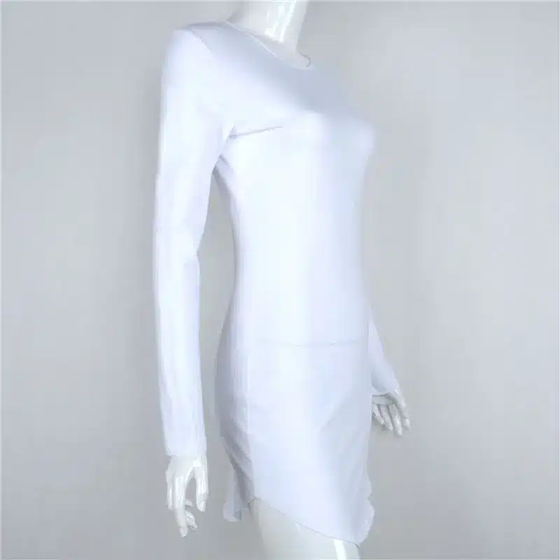 2018 Brand Winter Women Dress Little Black White Short Party Robe Sexy Bodycon Long Sleeve Cotton Casual Vestidos D0745 39