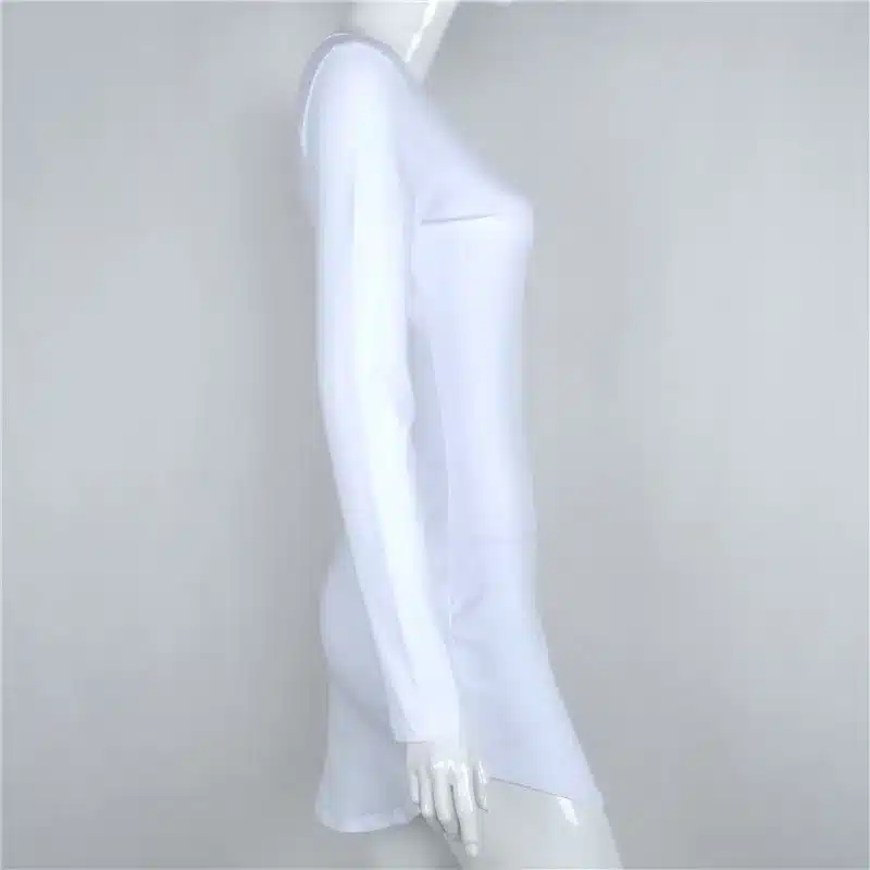 2018 Brand Winter Women Dress Little Black White Short Party Robe Sexy Bodycon Long Sleeve Cotton Casual Vestidos D0745 40