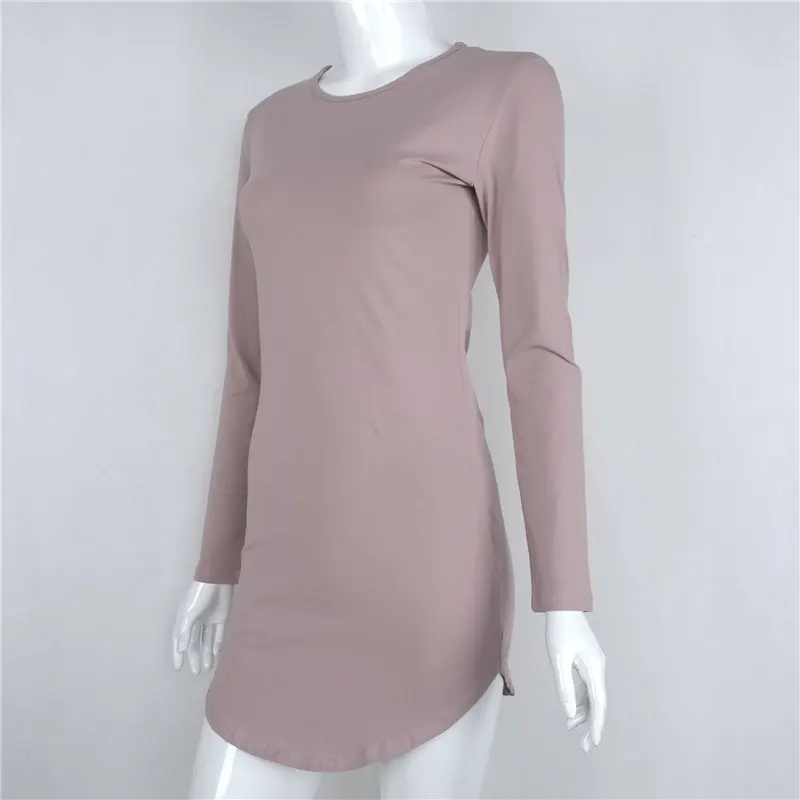 2018 Brand Winter Women Dress Little Black White Short Party Robe Sexy Bodycon Long Sleeve Cotton Casual Vestidos D0745 42