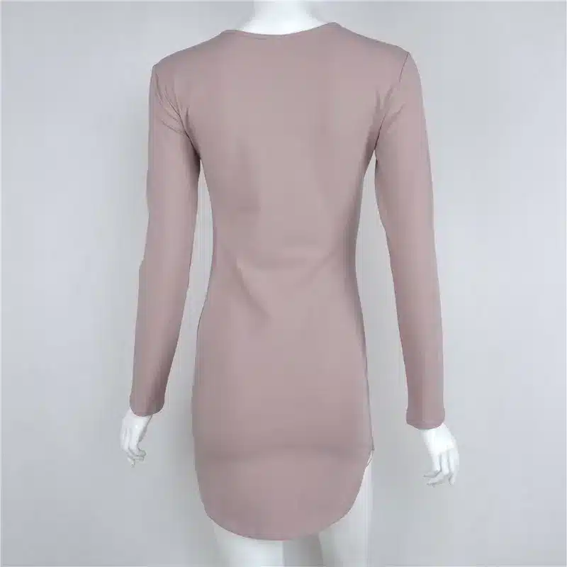 2018 Brand Winter Women Dress Little Black White Short Party Robe Sexy Bodycon Long Sleeve Cotton Casual Vestidos D0745 44