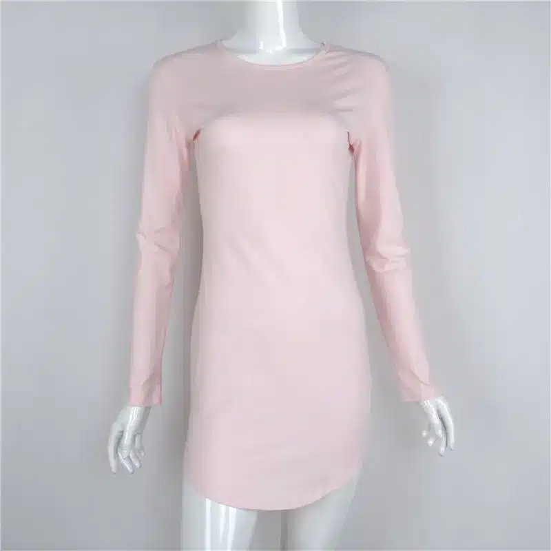 2018 Brand Winter Women Dress Little Black White Short Party Robe Sexy Bodycon Long Sleeve Cotton Casual Vestidos D0745 45