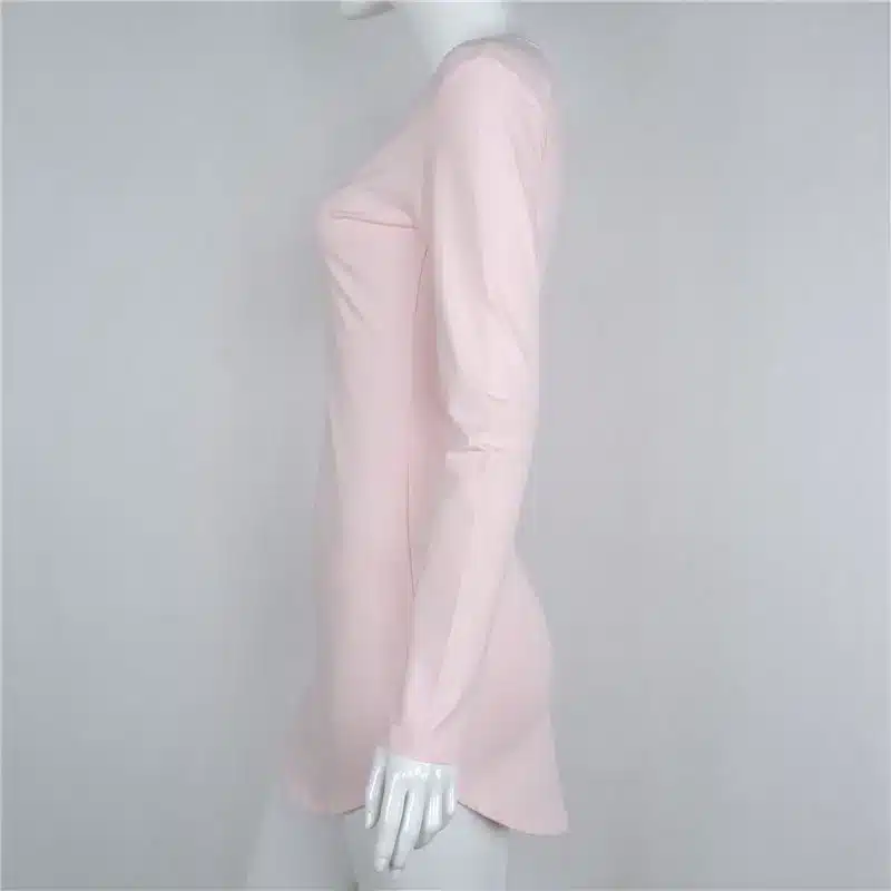 2018 Brand Winter Women Dress Little Black White Short Party Robe Sexy Bodycon Long Sleeve Cotton Casual Vestidos D0745 47