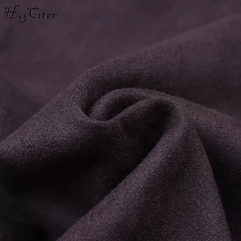 Hugcitar Suede Long Sleeve off shoulder Women mid-calf Dress 2017 Autumn Winter Female sexy Bodycon new year party Dresses 15