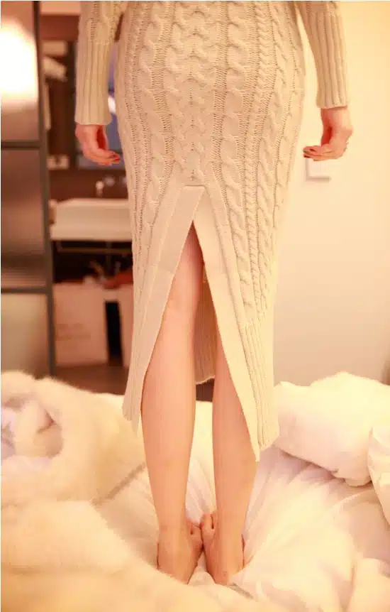 Women Winter Knit Dresses 2018 Europe Long Sleeve Turtleneck Casual Slim Warm Maxi Sweater Dress Plus Size Women's Clothing L-66 19