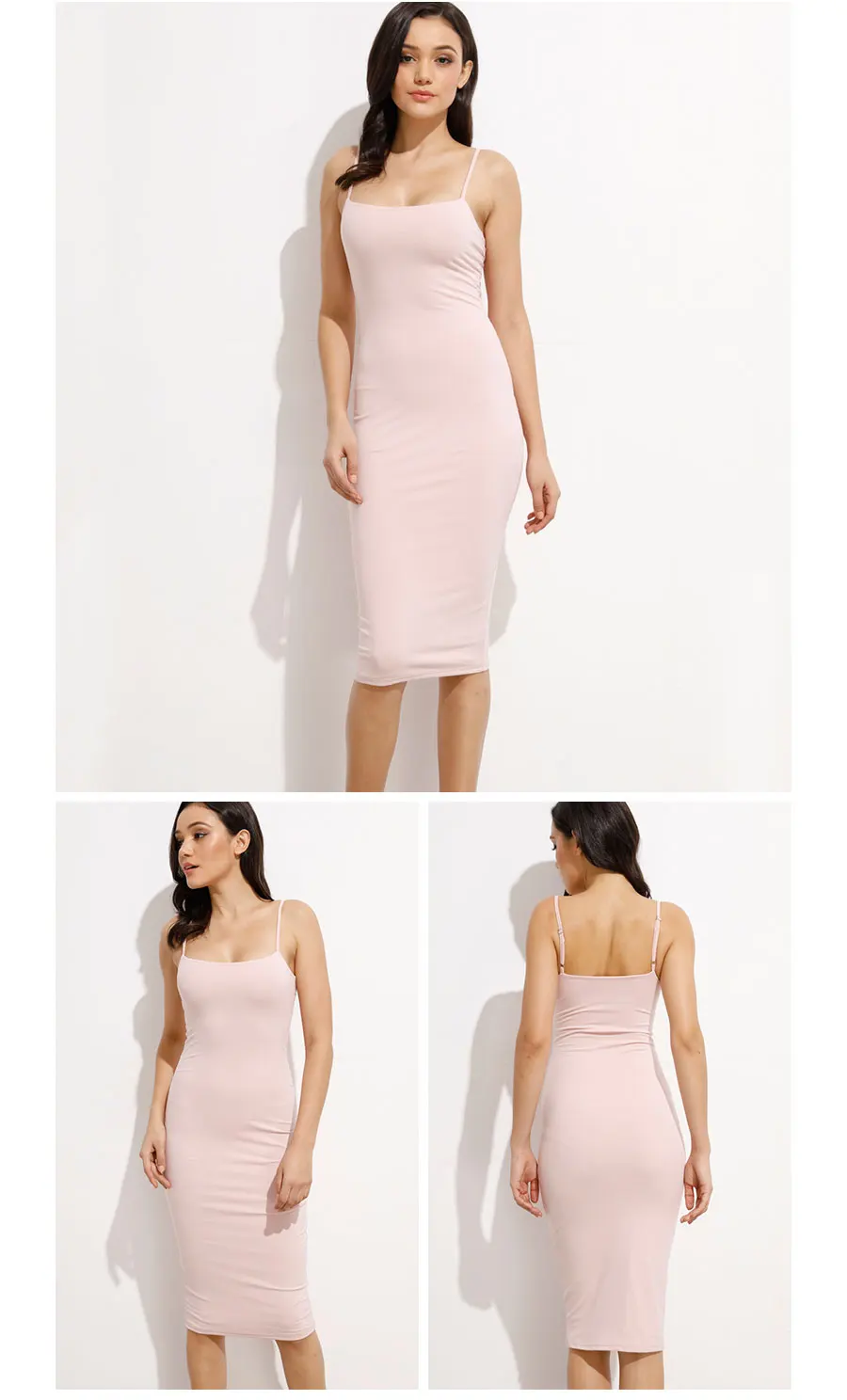 Colysmo Double Layer Women Under Dress Basic Cotton Midi Dress Sexy Winter Dress Bodycon Square Neck Club Party Dresses Vestidos 8