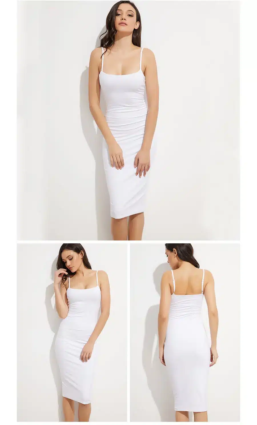 Colysmo Double Layer Women Under Dress Basic Cotton Midi Dress Sexy Winter Dress Bodycon Square Neck Club Party Dresses Vestidos 11