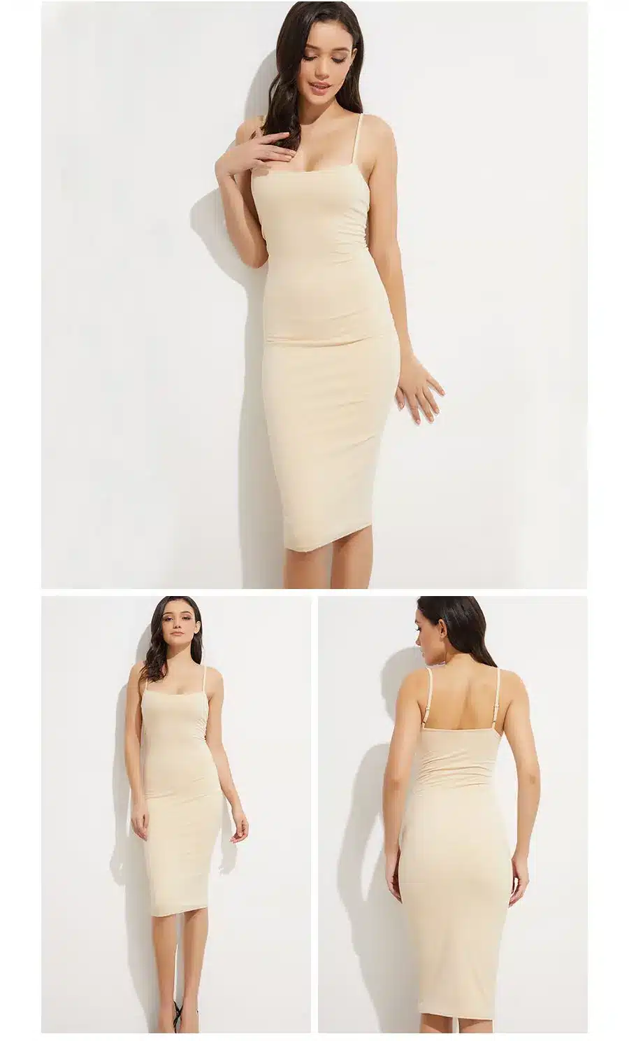 Colysmo Double Layer Women Under Dress Basic Cotton Midi Dress Sexy Winter Dress Bodycon Square Neck Club Party Dresses Vestidos 14