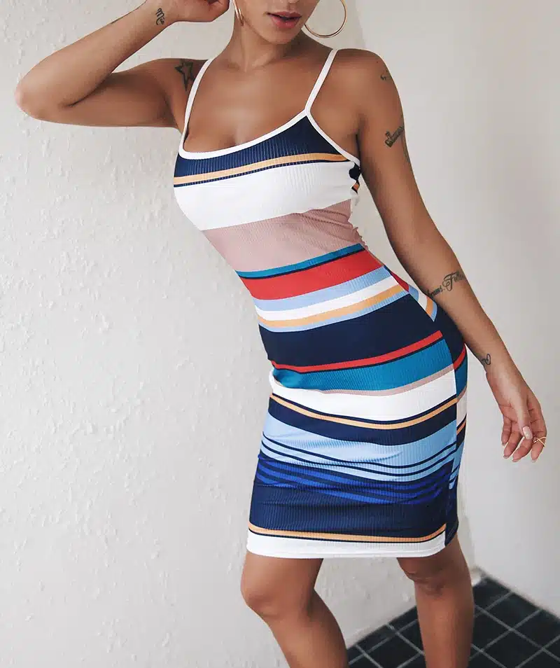 MissyChilli Striped sexy bodycon christmas dress Elegant knitted winter dress Women autumn plus size party short dress vestidos 13