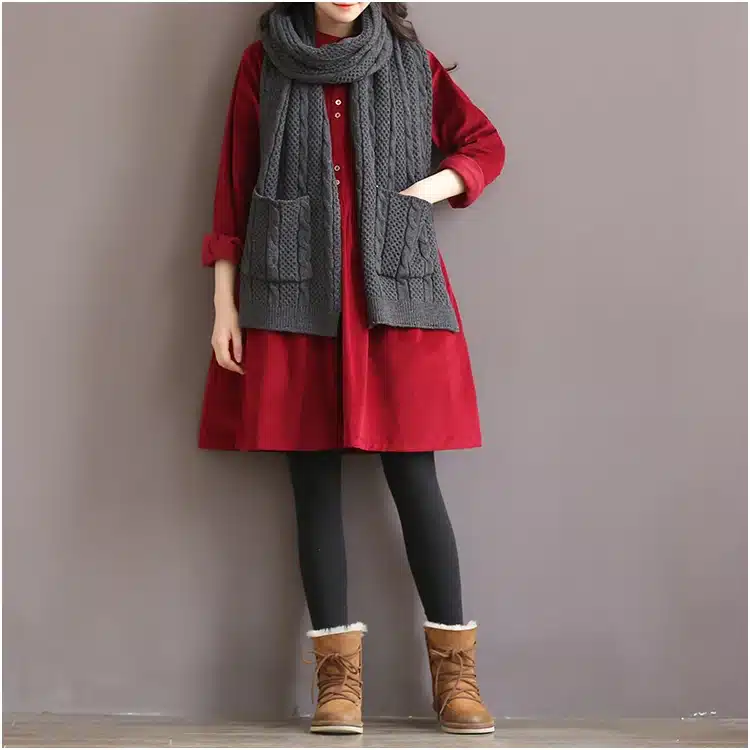 Japanese Korean Style College School Corduroy Green Dress Lady Long Sleeve Sweet Retro 2018 Fashion Dress Women's Winter Midi 4