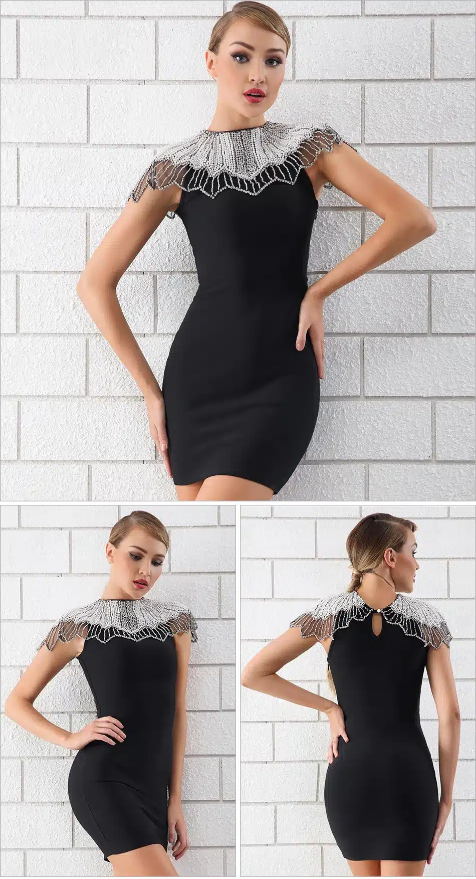 Adyce Fashion Bandage Dress 2018 Women Celebrity Evening Party Dresses Vestidos Sexy Beads Embellished Mini Runway Dress 15