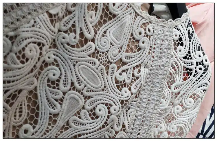HIGH QUALITY New Fashion 2018 Designer Runway Dress Women's Flare Sleeve Lace Cascading Ruffle Dress 12