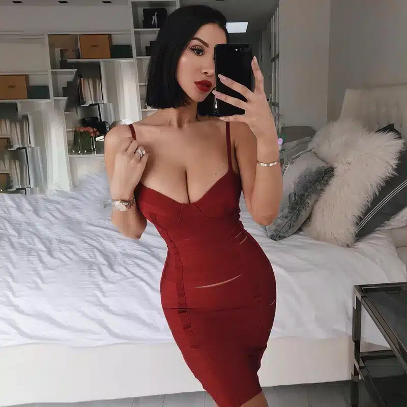 INDRESSME 2018 Women Bandage Dress New Fashion Elegant Spaghetti Strap Sleeveless Backless Solid Sexy Party Dress Lady Cut Out 16