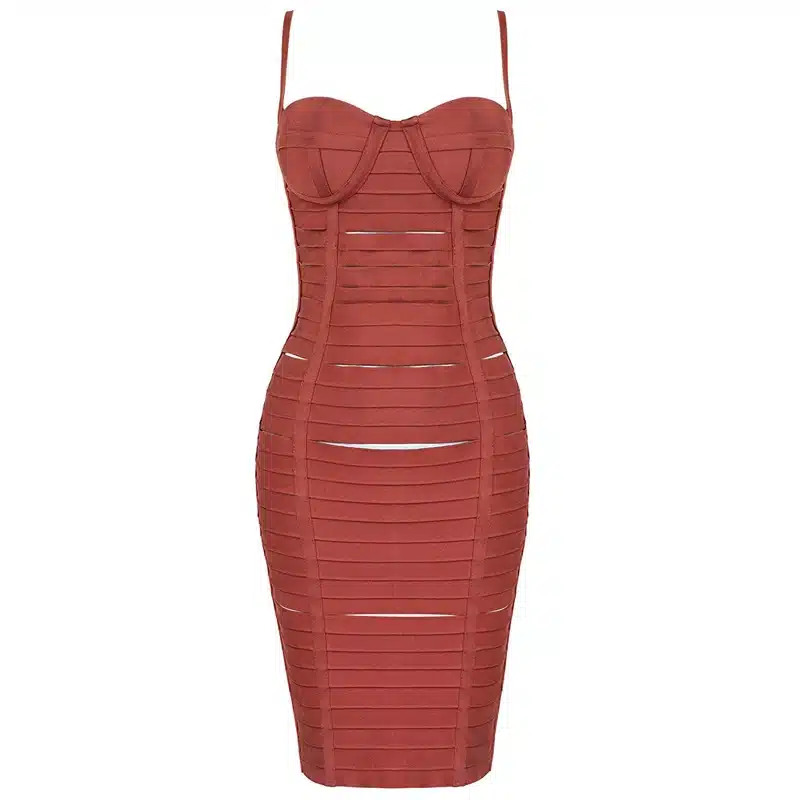 INDRESSME 2018 Women Bandage Dress New Fashion Elegant Spaghetti Strap Sleeveless Backless Solid Sexy Party Dress Lady Cut Out 20