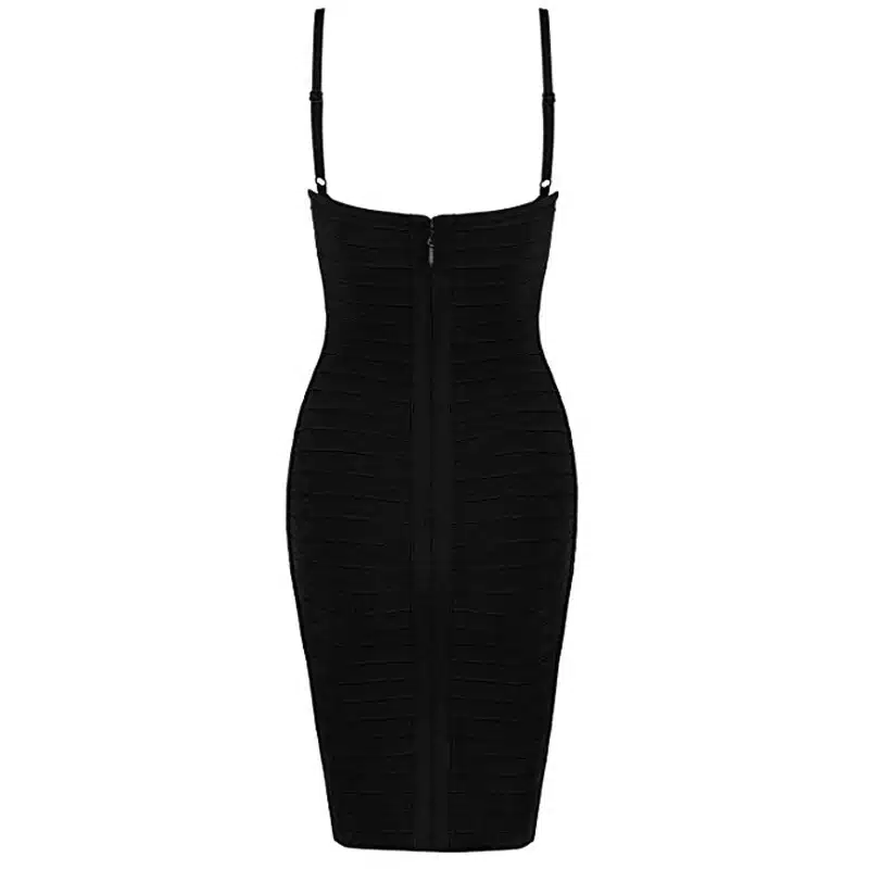 INDRESSME 2018 Women Bandage Dress New Fashion Elegant Spaghetti Strap Sleeveless Backless Solid Sexy Party Dress Lady Cut Out 23