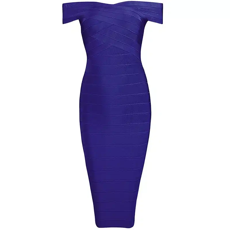 INDRESSME Sexy Off Shoulder Women Bandage Dress Elegant Slash Neck Knee Length Bodycon Backless Party Dress Vestidos 2018 New 23