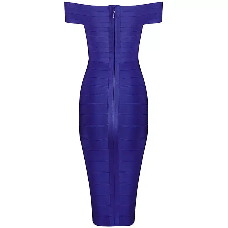 INDRESSME Sexy Off Shoulder Women Bandage Dress Elegant Slash Neck Knee Length Bodycon Backless Party Dress Vestidos 2018 New 24