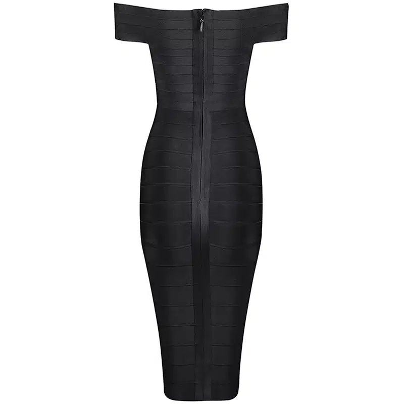 INDRESSME Sexy Off Shoulder Women Bandage Dress Elegant Slash Neck Knee Length Bodycon Backless Party Dress Vestidos 2018 New 26