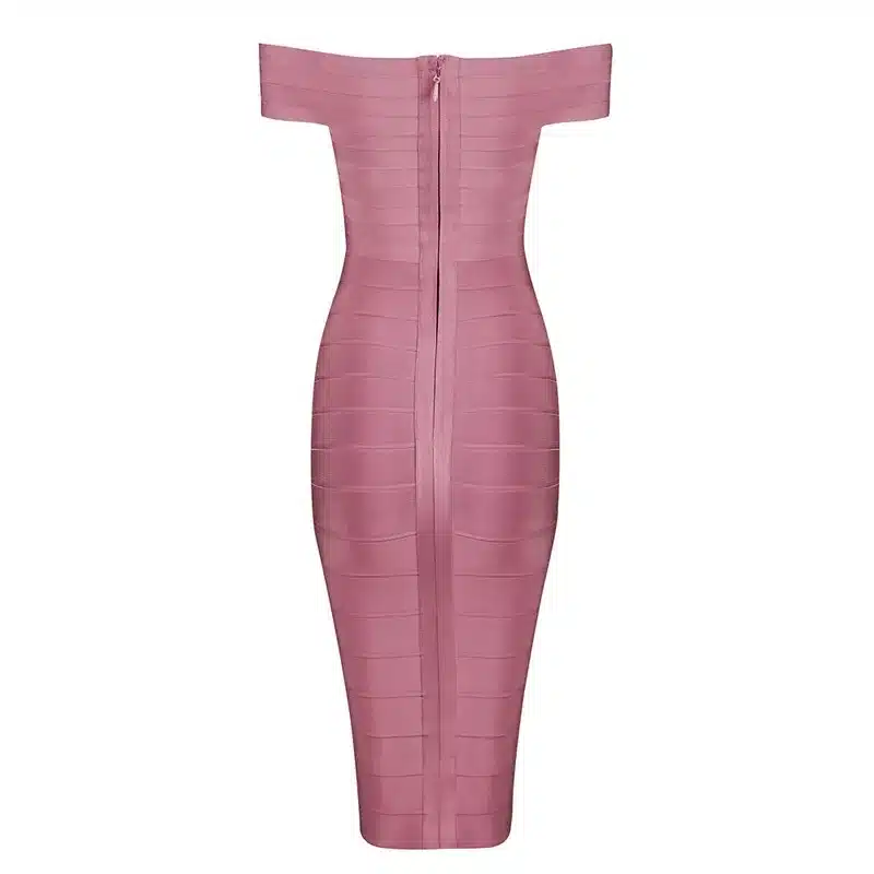 INDRESSME Sexy Off Shoulder Women Bandage Dress Elegant Slash Neck Knee Length Bodycon Backless Party Dress Vestidos 2018 New 30
