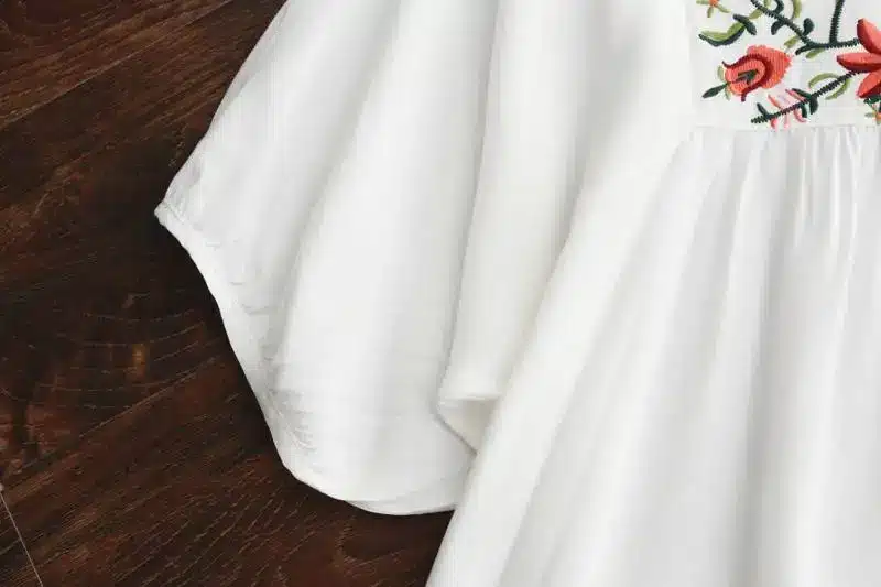 2018 Hot Sale Vintage 70s Women Mexican Ethnic Embroidered Pessant Hippie Blouse Gypsy Boho Mini Dress Free Shipping 12