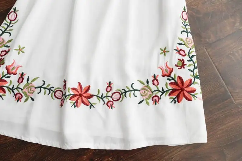 2018 Hot Sale Vintage 70s Women Mexican Ethnic Embroidered Pessant Hippie Blouse Gypsy Boho Mini Dress Free Shipping 13