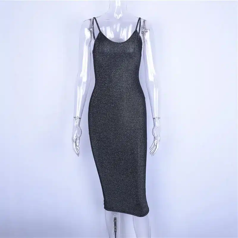 Hugcitar spaghetti straps slash neck backless sexy long dress 2018 women high waist bodycon elegant fashion party dresses 12