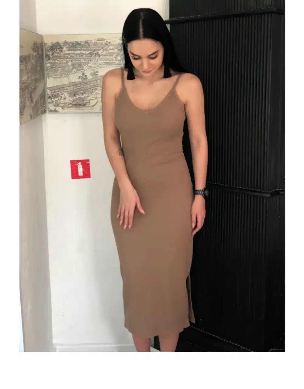 WIXRA Basic Dress Sexy Bodycon Party Dress Women V Neck Side Split Rib Knit Summer Cami Dresses 2018 Fashion Elegant Midi Dress 21