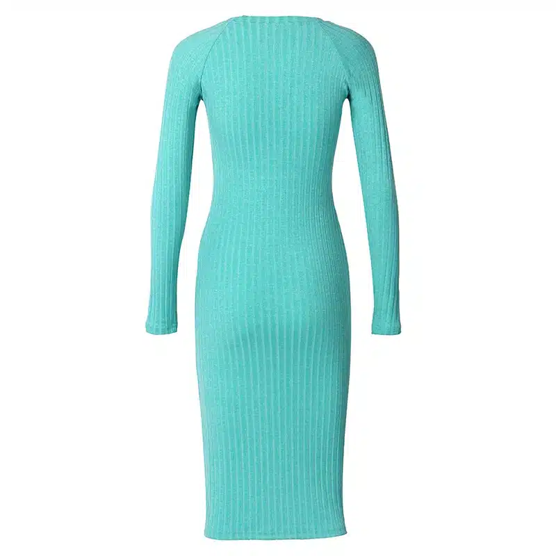 2018 Women's Autumn Spring Dresses Robe Sexy Black Midi Sheath Slim Bodycon Dress Long Sleeve Elegant Package Hip Dress GV424 11