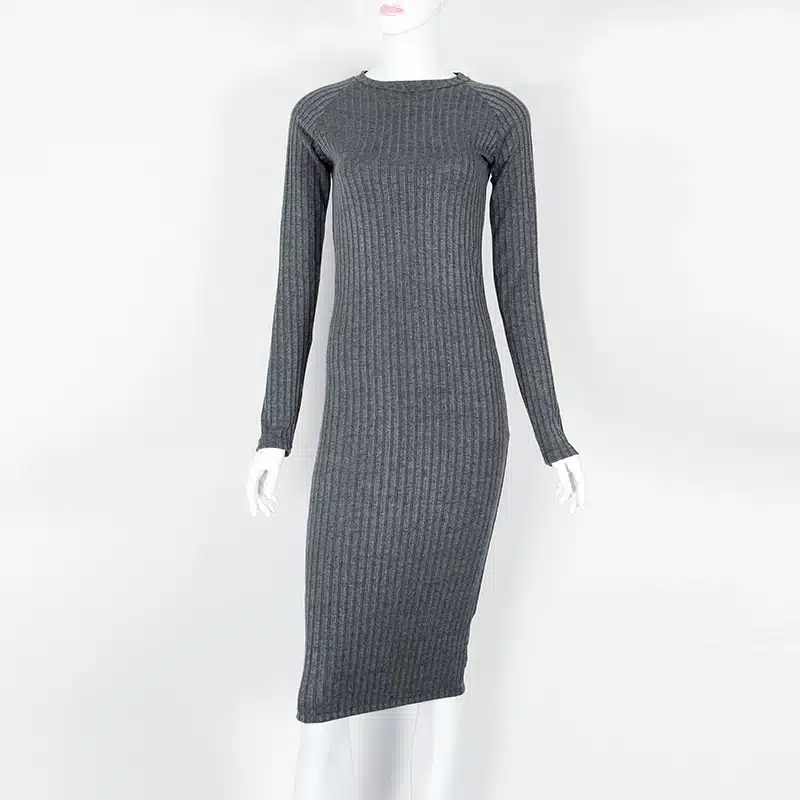 2018 Women's Autumn Spring Dresses Robe Sexy Black Midi Sheath Slim Bodycon Dress Long Sleeve Elegant Package Hip Dress GV424 14