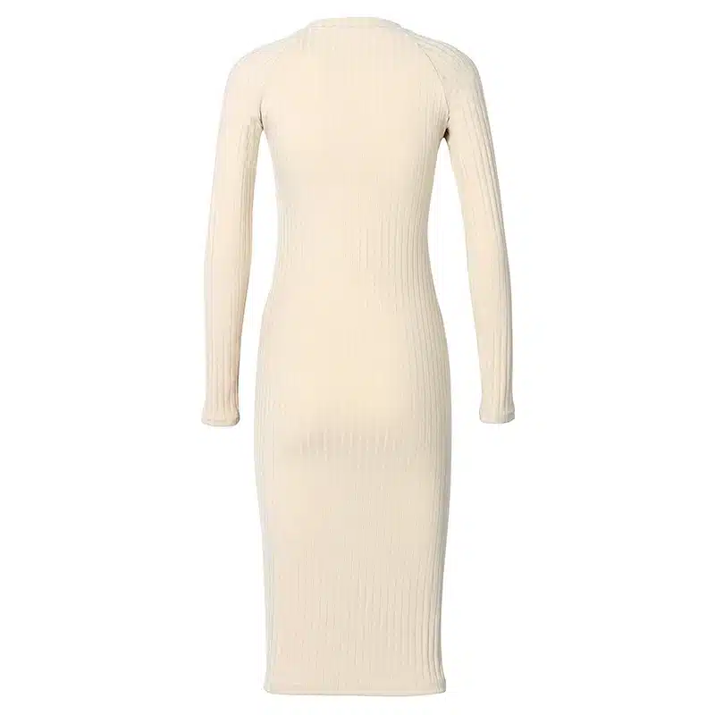 2018 Women's Autumn Spring Dresses Robe Sexy Black Midi Sheath Slim Bodycon Dress Long Sleeve Elegant Package Hip Dress GV424 21