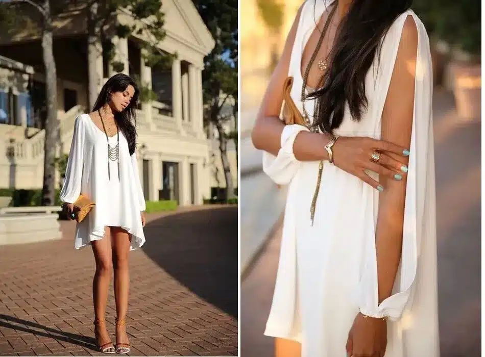Summer Dress 2018 casual Plus Size Women Clothing Long sleeve solid color Chiffon V Dress Vestidos Beach Dress Loose neck dress 13