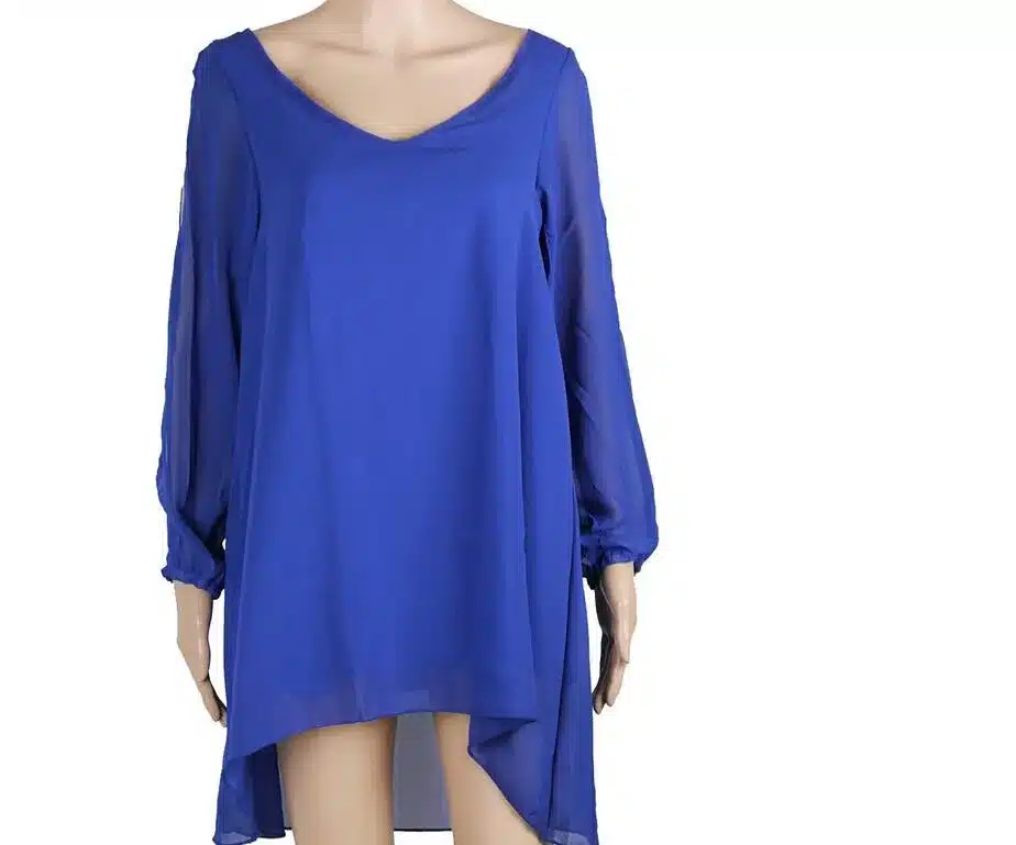 Summer Dress 2018 casual Plus Size Women Clothing Long sleeve solid color Chiffon V Dress Vestidos Beach Dress Loose neck dress 20