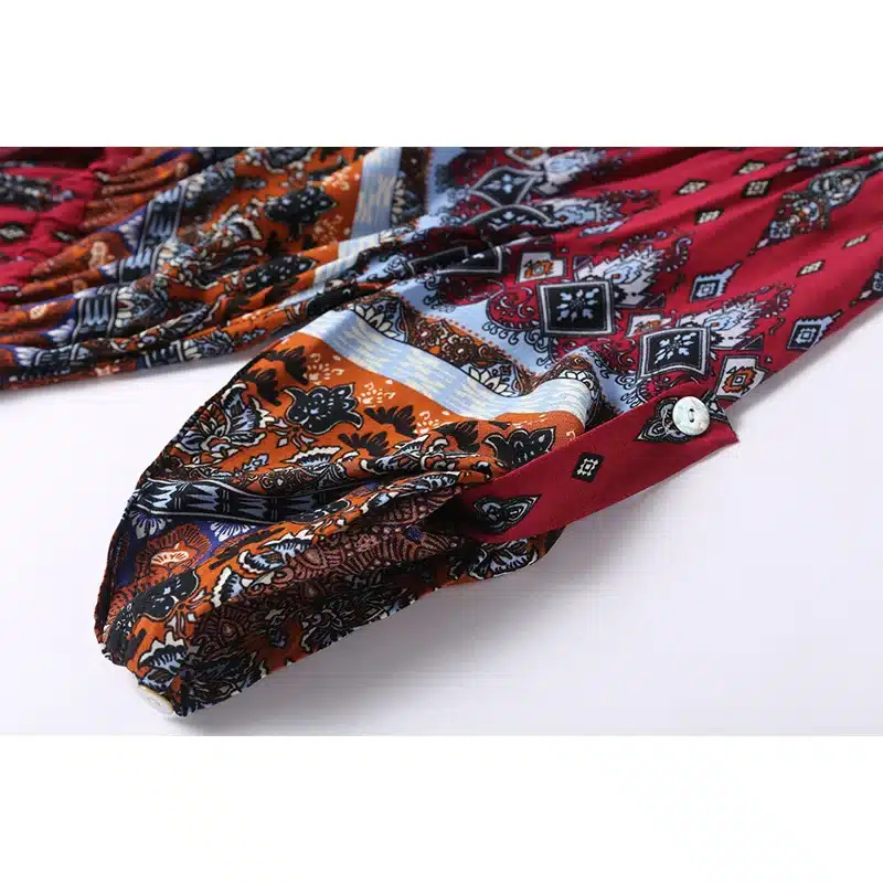 2018 new Bohemian printing long dress women maxi long dress floral print retro hippie vestidos chic brand clothing boho dress 33