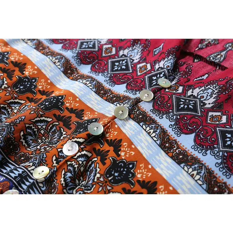 2018 new Bohemian printing long dress women maxi long dress floral print retro hippie vestidos chic brand clothing boho dress 35
