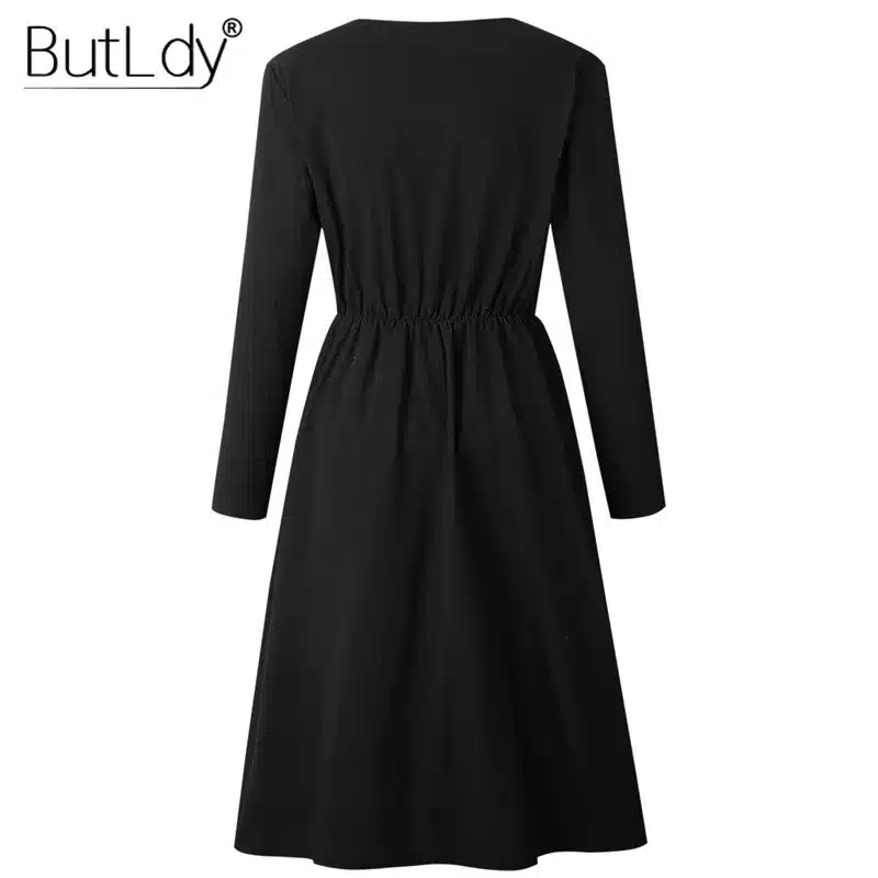 Long Sleeve V-Neck Pockets Button Dress Women 2018 Summer Autumn Midi Shirt Dress Sexy Casual A-Line Beach Sundress Ladies Dress 29