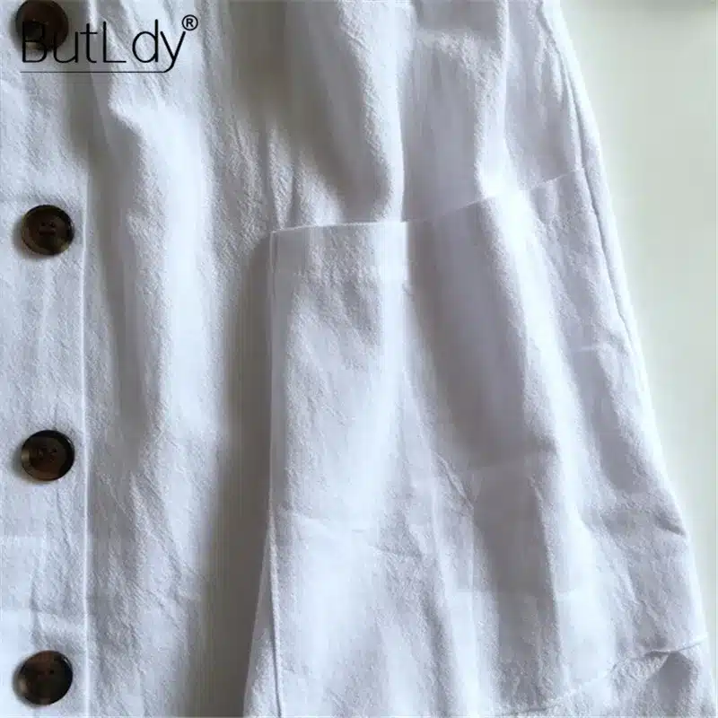 Long Sleeve V-Neck Pockets Button Dress Women 2018 Summer Autumn Midi Shirt Dress Sexy Casual A-Line Beach Sundress Ladies Dress 64